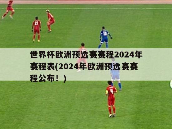 世界杯欧洲预选赛赛程2024年赛程表(2024年欧洲预选赛赛程公布！)